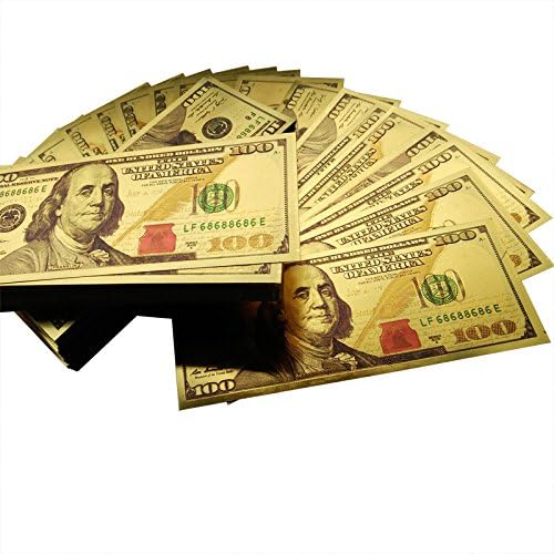 Lots 50PCS 24K $100 US Gold Banknotes Dollar Currency World Banknote Paper Money Collectible Gifts for One-of-a-kind $100 bank note