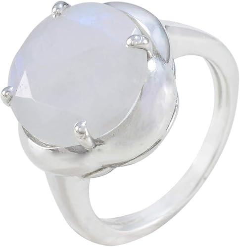 Pierres Precieuses Ronds Facettes Facettes Arc En Pierre De Lune Bague 925 Argent Sterling Blanc Arc En Pierre De Lune Veritable Pierre Precieuse Grand Bijoux Grand Cadeau Pour Un Ami En Vente Amazon Fr Bijoux