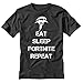 TeeINKS Fortnite Eat Sleep Fortnite Repeat Black T Shirt (Medium)