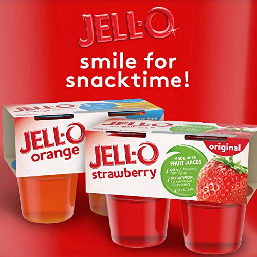 JellO Original Strawberry ReadytoEat Jello Cups Gelatin Snack ( 4 ct Cups) Pricepulse