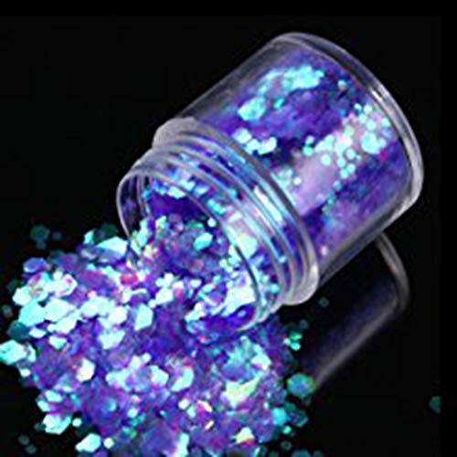 COKOHAPPY 8 Boxes Holographic Unicorn Cosmetic Festival Chunky Glitter Ultra-thin Sequins Iridescent Flakes Sparkles Hexagon Tips Mixed Paillette Face Eyes Body Hair Nail Art - Thumbnail 5