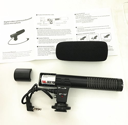 Riqiorod Camera Microphone Mic-01 3.5mm Digital Video on-Camera Recording Microphone for D-SLR Camera Canon EOS Rebel T6i Sony A7R Panasonic Olympus, Black - Thumbnail 4