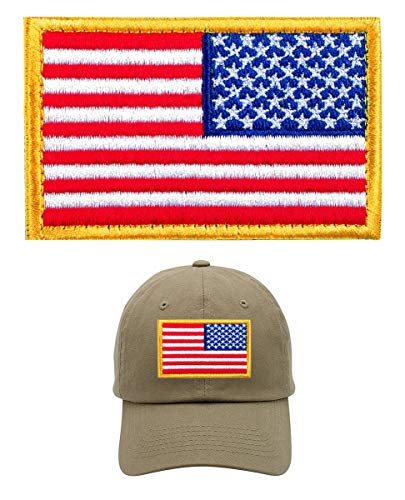 Tactical Patches of USA US American Flag Reverse, with Hook and Loop for Backpacks Caps Hats Jackets Pants, Military Army Uniform Emblems, Size 3x2 Inches