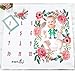 NinkyNonk Floral Baby Monthly Milestone Blanket Photo Props Set Newborn Photo Blanket Backdrop with Flower Headbands (Floral A)