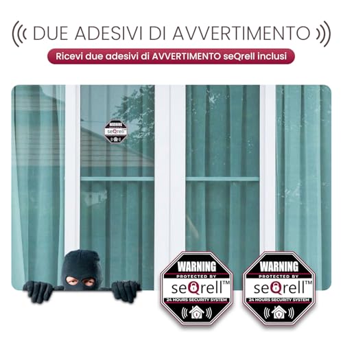 seQrell Impianto Allarme Wireless WiFi e GSM 4G, Antifurto casa wireless, Kit Allarme Casa Senza fili, 7” Touchscreen e 5000mAh battarie, con App, Alexa e Google, rilevamento perdite d'acqua, SQ7024B
