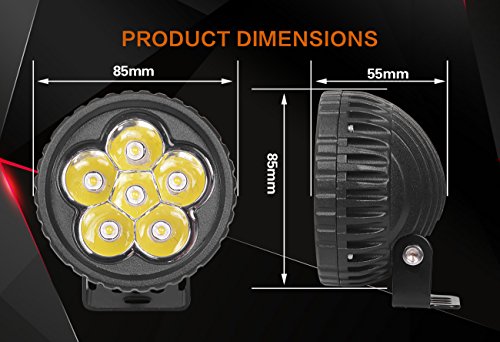JAHURD LED Light Bar 18W Spot, 2 PCS 4" Inch Round Work Light Bars Spot Lamp LED Pods Driving Fog Lights for Off-road,4WD, Truck, Car, ATV, SUV, Motocycle,Boat -Waterproof IP67