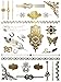 Terra Tattoos Gold Metallic Temporary Tattoos Waterproof Nontoxic Long Lasting Perfect for Beach, Festivals, & more (Celestial)
