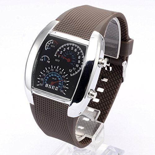 Fashion Trendsetter Watch - Car Meter Dial New Cool RPM Turbo Flash Digital LED Sports Watch For Unisex