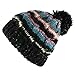 Morehats Bohemian Stripe Crochet Knit Slouchy Pom Pom Handmade Beanie Winter Ski Warm Hat