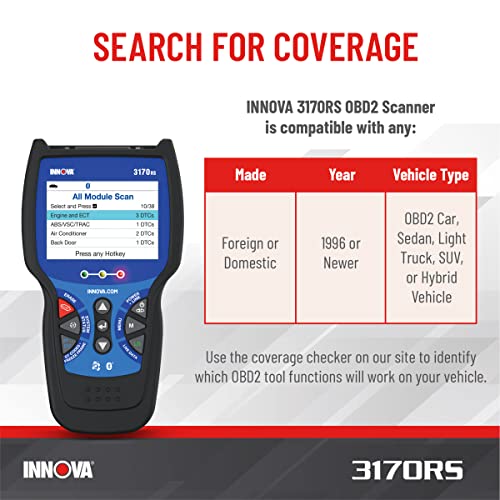 INNOVA 3170RS OBD1 & OBD2 Scanner, ABS Bleeder Scan Tool, All System Scanner, Caliper Service