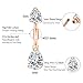 OUFER 14G 316L Surgical Steel Double Teardrop CZ Navel Piercing Rings Belly Button Rings Jewelry