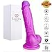Louviva Realistic Silicone Dildo - 7 inch Women Sex Toys with Balls and Strong Suction Cup for Beginners Vaginal G Spot and Anal Play (Purple)