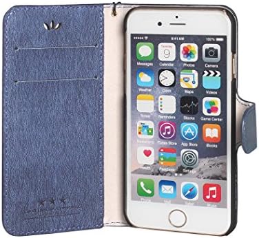 iPhone 5S Case / iPhone 5S Cover / Case for iPhone 5S / iPhone 5/5S Leather Case / YoungDoria Luxury Wallet Flip Leather Case Cover for iPhone 5/5S (Printing - Dark Blue)