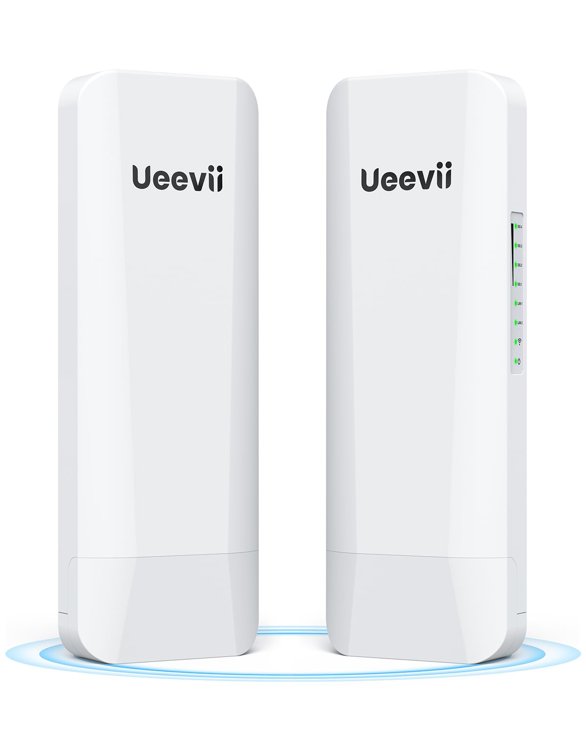 Wireless Bridge,Point to Point 5.8G Outdoor Bridge with 14dBi Directional Antenna 3KM Long Range Working Distance 24V PoE Adapter 2 RJ45 Port for Extended Internet to Next Building,2-Pack