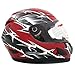 MMG Motorcycle Full Face Helmet DOT Street Legal, Spikes Red, Medium, Includes 2 Visors Clear and Smoked Shield