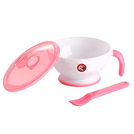 GURU KRIPA BABY PRODUCTS Babys All-in-1 Traveltime Unbreakable, Portable, Food Storage Container Dispenser Bowl with Spoon Combo Pack (Pink)