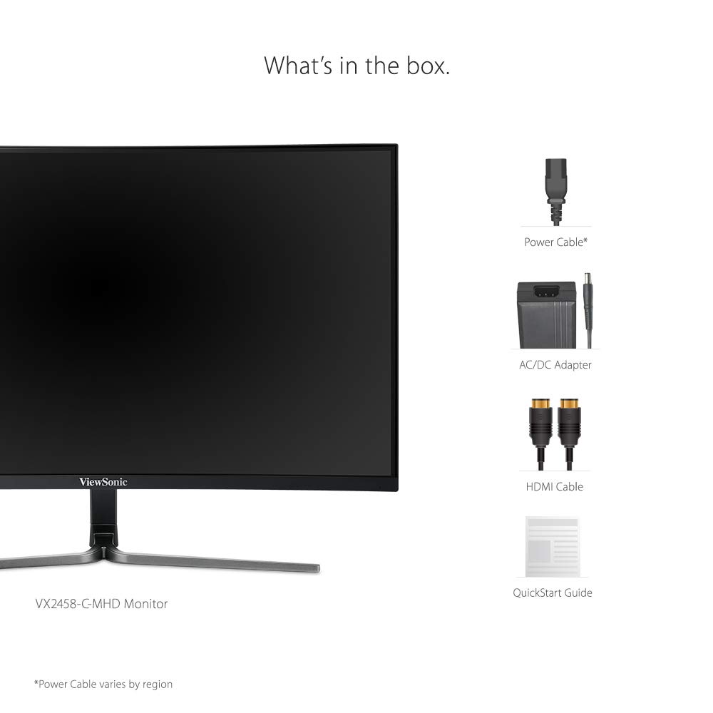 Viewsonic VX2458-C-MHD 60 cm (24 Zoll) Curved Gaming Monitor (Full-HD, FreeSync, 1 ms, 144 Hz, HDMI, DP, geringer Input Lag) Schwarz 6