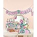 Creative Converting 317274 16-Count Paper Lunch Napkins, Happy Birthday, Sparkle Spa Party, 6.5 x 6.5-inch, Multicolored
