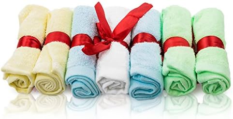 Adovely Baby - Set of 7 Washcloths, Soft Organic Bamboo, 10 x 10