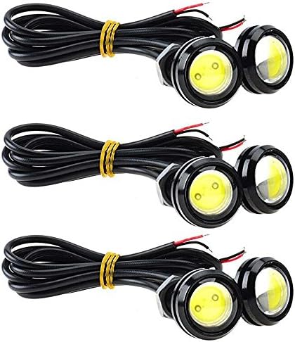 Universal 6pcs High Power White 9w LED Eagle Eye Bumper DRL Fog Light Motorcycle Light Daytime Running DRL Tail Backup Light Car Motor Clearance Marker Lights white
