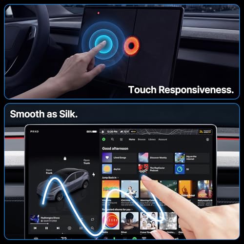 CYBERBEANS 16 inch + 8 inch screen protector for Tesla Model y Juniper 2026 | Tempered Glass Accessories Anti-Fingerprint, Bubble-Free, 9H Hardness, With Installation Kit