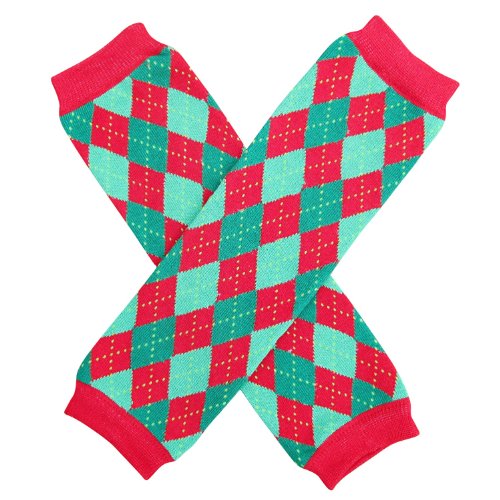 Christmas Holiday Winter Party Styles Leg Warmers - One Size - Baby, Toddler, Girl, Boy (Argyle Christmas Red White Green)