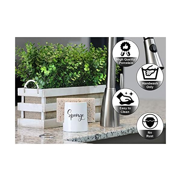 Home Acre Designs Sponge Holder for Kitchen Sink Ceramic Porcelain