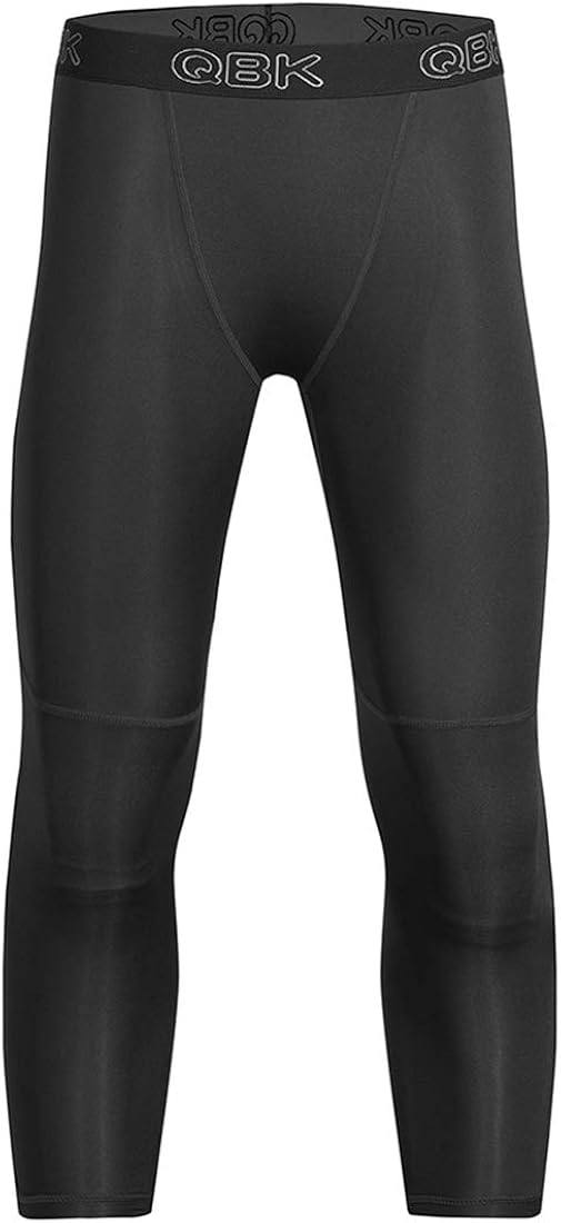 Generic1 Boys Basketball Compression Pants Quick Dry 3/4 Youth Leggings Athletic Tights with Durable Knees: Clothing