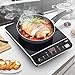 NWK Multifunctional Quick Heat 1800W Preset/Count Down Timer 6 Pre-Programed Induction Cooker Countertop Burner, Black