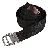 Drizzte 59'' Long Plus Size Double D Ring Mens Canvas Web Belt Black