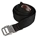 Drizzte 59'' Long Plus Size Double D Ring Mens Canvas Web Belt Black