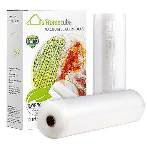 Vacuum Sealer Rolls,Homecube 2 Pack 11" x 50' Vacuum Sealer 