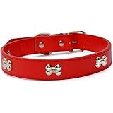Sollar's Imported Red Bone Leather Medium Dog Collar