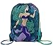 Mermaid Drawstring Backpack Bag for Kids Boys Girls Teens Birthday, Gift String Bag Gym Cinch Sack for School and Party
