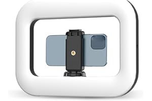 Sanpyl Smartphone Video Rig with Light, Cell Phone Handheld Stabilizer with Ring Light 2500K to 8500K, with 3 Cold Shoe Mount