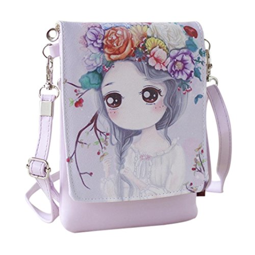 Sinzelimin Shoulder Bags Women'sCartoon Handbags Kids Girls Princess Cute Mini Crossbody Bag Rucksack (E)