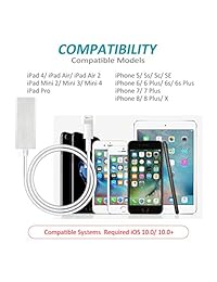 Amatage Lighting   Adaptador de red Ethernet LAN RJ45 para teléfono tableta, adaptador Ethernet para teléfono, cable de 3.3 ft, 10 100Mbps de alta velocidad, sistema necesario iOS 10.0 o superior