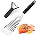 Fish Spatula - Slotted Turner Stainless Steel, Flexible Spatula for Turning, Transferring and Grilling for Egg, Meat, Pancakes + Vegetable Peeler Set