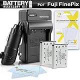 2PK Battery + Charger Kit For Fuji Fujifilm Instax Mini 90 Neo Classic Instant Film Camera, FinePix Z900EXR, XP60 T550 T560 T510 Camera Includes 2 (1100Mah) Replacement NP-45A Battery + Charger ++