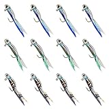YZD Silverside Minnow12pcs/36pcs Crappie jigs (2-Silverside Minnow Selections (Blue/Green/Mix12pcs))