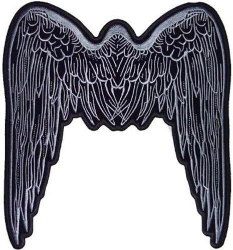 ANGEL WINGS GREY LARGE BACK PATCH Lady Biker Chick MC Club NEW Vest LRG-0229