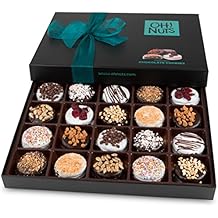 Oh! Nuts Chocolate Covered Cookie Gift Baskets, 20 Verity Gourmet Assortment Set Holiday Food Sandwich Cookies, Prime Christmas Elegant Box Gifts, Thanksgiving Valentines Fathers & Mothers Day Basket