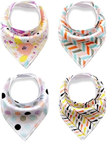 Baby Bandana Drool Bibs, For Drooling and Teething 4 Pack Gift Set for Boys and Girls, Organic Cotton, Soft and Absorbent by Everything Future
