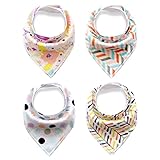 Baby Bandana Drool Bibs, For Drooling and Teething 4 Pack Gift Set for Boys and Girls, Organic Cotton, Soft and Absorbent by Everything Future