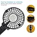 Mini Handheld Fan Personal Portable Fan Rechargeable Battery Operated Fan Foldable Mini Fan with LED Lamp, 3 Speed Strong Airflow for Home, Travel, Outdoor and Office (Black)
