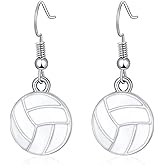 RUOFFETA Sport Ball Dangle Earrings, Football, Basketball, Soccer, Volleyball, Baseball Earrings for Women Fans