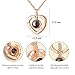 M MOOHAM Heart Projection Necklace - 100 Languages I Love You Necklace Valentine's Day for Women Girls Memory Love Heart Necklace Nanotechnology Onyx Pendant Jewelry Necklace Best Gift for Her
