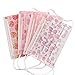 40PCS Children's Cute Print Disposable Non-Woven Fabric Breathable Earloop Face Mask Dust Filter Mouth Cover With Independent Packing for Kid (Random Color)