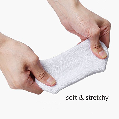 Hanerdun Wrist Sweatbands Thick Cotton Terry Cloth Wristbands For Men And Women Athletic Sweat Bands For Sports Tennis Gym Basketball, 2Black/2White/2Red(6 pieces), One Size - Thumbnail 3