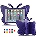iPad case for Kids, Feitenn 3D Cartoon Butterfly Non-Toxic EVA Light Weight Kid Proof Shockproof case with Kickstand for ipad 5/ ipad 6 /ipad pro 9.7/ New iPad 2017 (Purple)